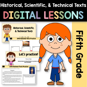 Preview of Historical Scientific Technical Texts 5th Grade Google Slides | Reading Review