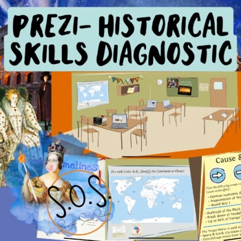 Preview of Historical Skills Diagnostic Worksheet & Prezi- World History