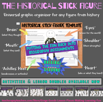Preview of Historical Stick Figure - Biography Worksheet