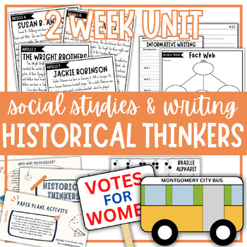 Preview of Historical Thinkers Social Studies & Informative Writing Unit |MLK Black History