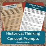 Historical Thinking Concepts Prompt Handout - Two Versions