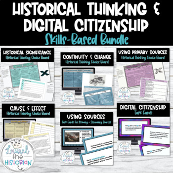 Preview of Historical Thinking + Digital Citizenship Skills Bundle *Back to School*
