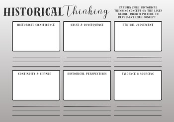 Preview of Historical Thinking Graphic Organizer - Black & White