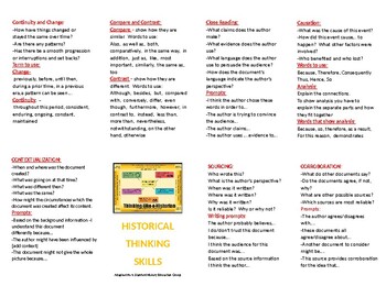 Preview of Historical Thinking Skills Booklet
