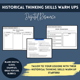 Historical Thinking Skills Warm Ups: Digital Resource