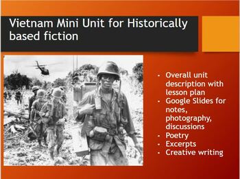 Preview of Historically Based Fiction unit on Vietnam: Photography, literature, writing