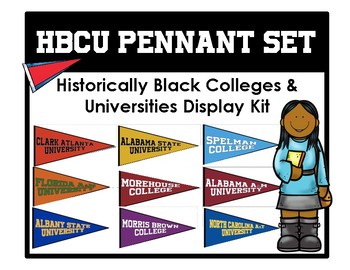 Preview of Historically Black College and University HBCU Display Pennant Set