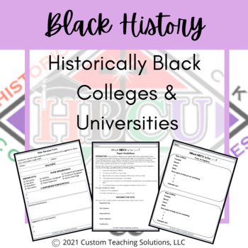 Preview of Historically Black Colleges and Universities Lessons & Research Paper