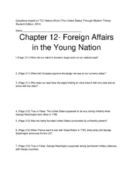 Preview of History Alive!(The United States Through Modern Times): Ch 12 Bookwork Question