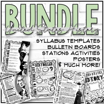 Preview of History Back to School Bundle (Syllabus Templates, Decor, Bell-Ringers & More!)