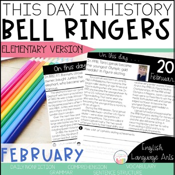 Preview of History Bell Ringer | February Morning Work | Daily Language Grade 3 4 5