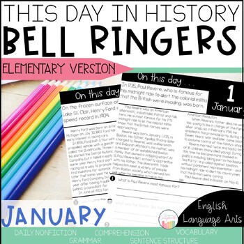 Preview of History Bell Ringer | January Morning Work | Daily Language Grade 3 4 5