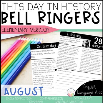 Preview of History Bell Ringer and Warmups | August Morning Work | Daily Language Grade 3-5