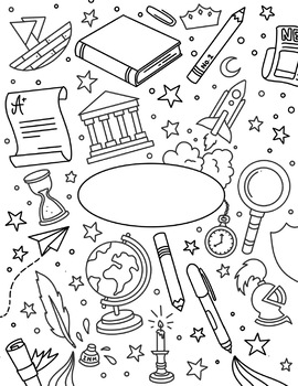 History Binder Cover Coloring Sheet by Art By Melle TpT