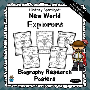 Preview of Biography Research Project Posters | 10 New World Explorers