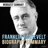 Franklin Roosevelt "FDR" Graphic Organizer Webquest Summar