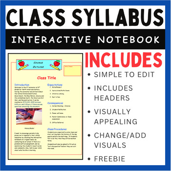 Preview of Class Syllabus - Can be adapted to any subject!