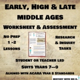 Early, High & Late Middle Ages - Worksheet - History - Med