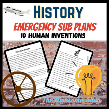 Preview of History Emergency Sub Plans Print and Go NO PREP! Engineering & English