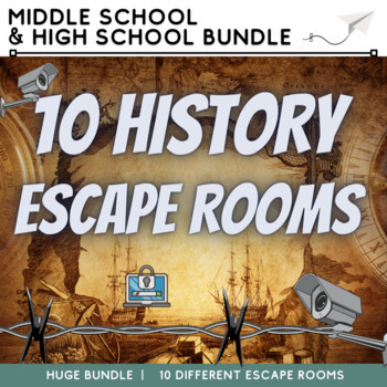 Preview of History Escape Room Collection (Civil War | Atomic Bomb | WWI | WWII I Rights)