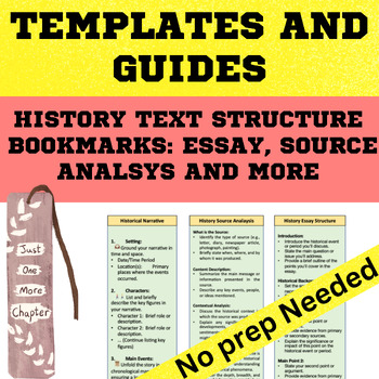 Preview of History  Essay, Writing, Source Document Analysis & more Structure Strip set