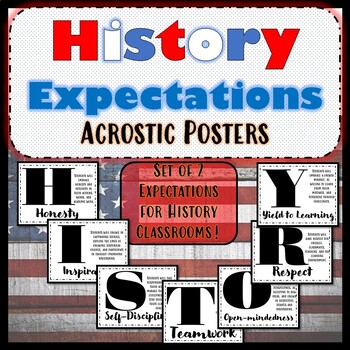 Preview of History Expectation Rules | Acrostic Posters | Back to School