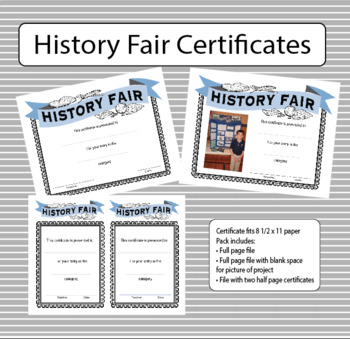 Preview of History Fair Certificate