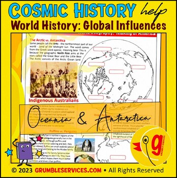 Preview of Global Influences World & US History: Oceania & Antarctica Montessori Geography
