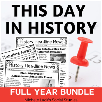 This Day in History Newspaper Informational Nonfiction Reading Passages BUNDLE