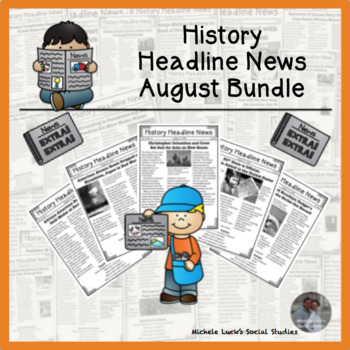 Preview of This Day in History News Daily Informational Social Studies Readings August Set