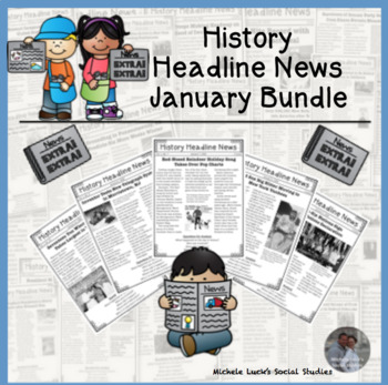 Preview of This Day in History News Informational Text Reading Social Studies January Set