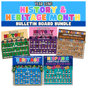 Preview of History & Heritage Months Bulletin Board Bundle | SEL