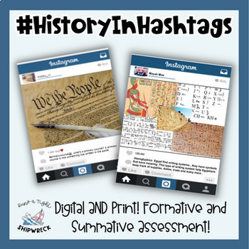 Preview of History In Hashtags Formative Project Based Assessment