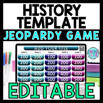 Preview of History Jeopardy Review Game - EDITABLE PowerPoint Template