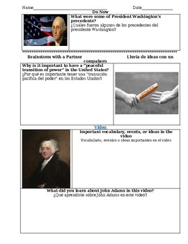 Preview of History - John Adams Legacy (English/Spanish)