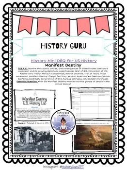 Preview of History Mini DBQ for US History- Manifest Destiny- SS.8.A.4.1 {History Guru}