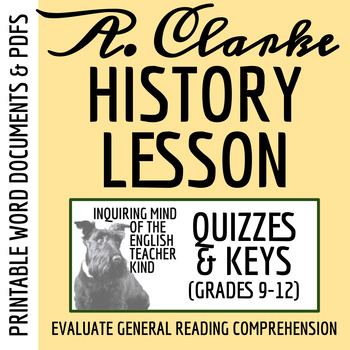 Preview of "History Lesson" by Arthur C. Clarke Quiz and Answer Key for High School