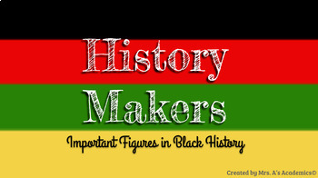 History Makers Important Figures In Black History Google Classroom Compatible