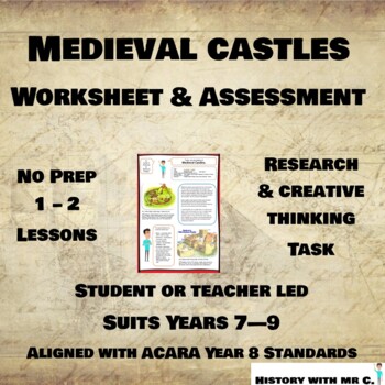 Preview of Medieval Castles Worksheet- Middle Ages History - Medieval Europe