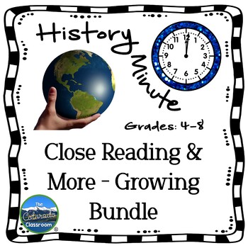 Preview of History Minute Close Reading Passages Integrated Curriculum Bundle