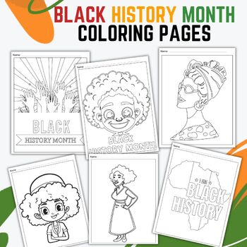 Preview of History Month Coloring Pages Worksheets February Activity For Kids