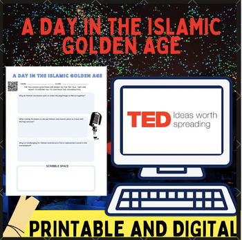 Preview of History TED-Ed Talk, "A day in the Islamic Golden Age" Worksheet /Activity