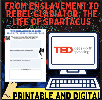 Preview of History TED-Ed Talk, "The life of Spartacus" Worksheet/Activity