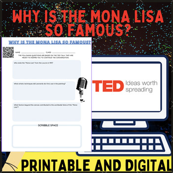 Preview of History TED-Ed Talk, "Why is the Mona Lisa so famous?" Worksheet/Activity