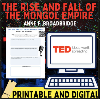 Preview of History TED Talk, "The rise and fall of the Mongol Empire" Worksheet /Activity