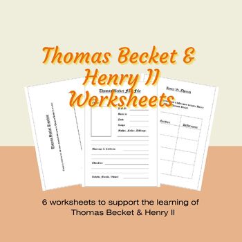 Preview of History Thomas Becket & Henry II Worksheets