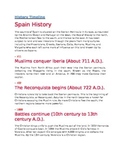 History Timeline Spain History for 4th Grade