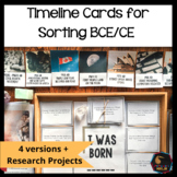 History Timeline cards BCE CE + BC AD and research projects