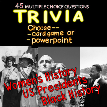 Preview of History Trivia Bundle - BUY 2 GET 1 FREE/US Presidents, Women's & Black History