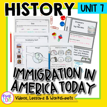 Preview of History Unit 7: Immigration in America Today Social Studies Lessons